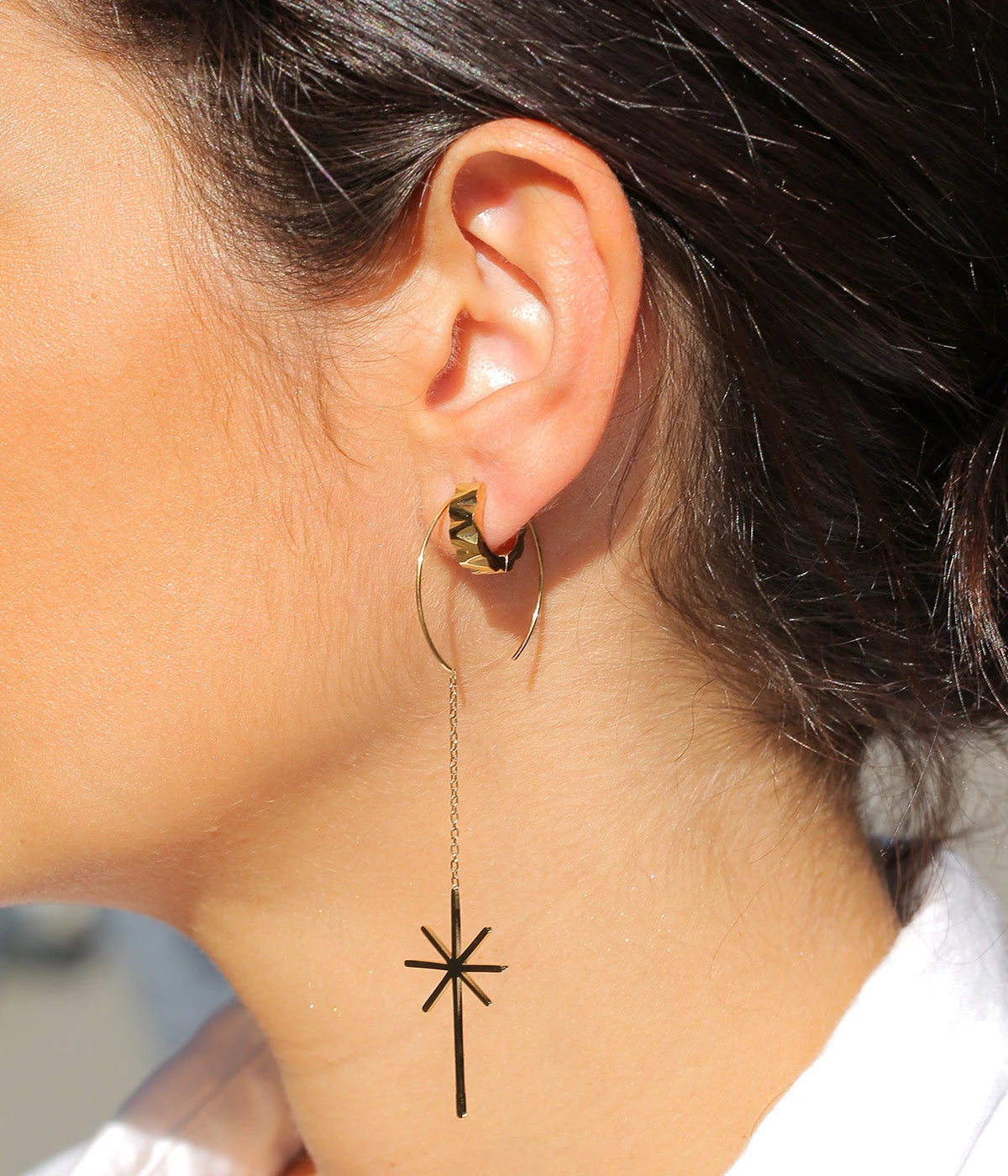 Boucles D'oreilles Anne (Acier DorĂ©) â Image 2