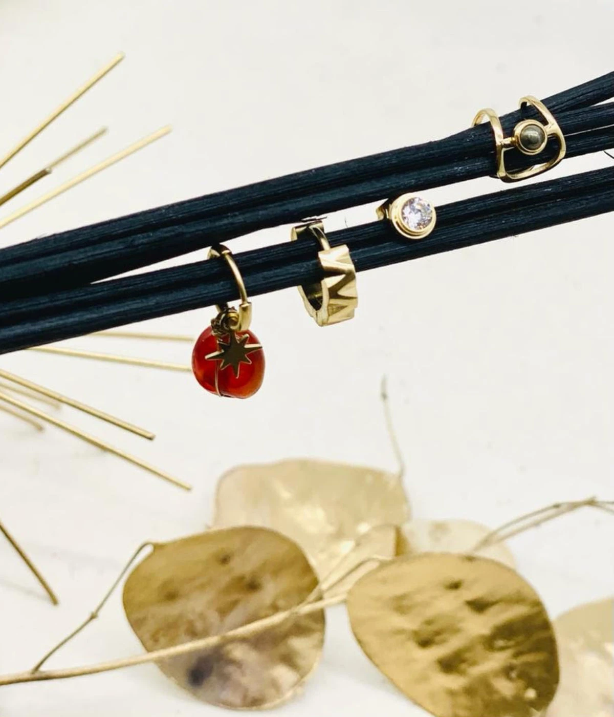 Boucles D'oreilles Anne (Acier DorĂ©) â Image 3