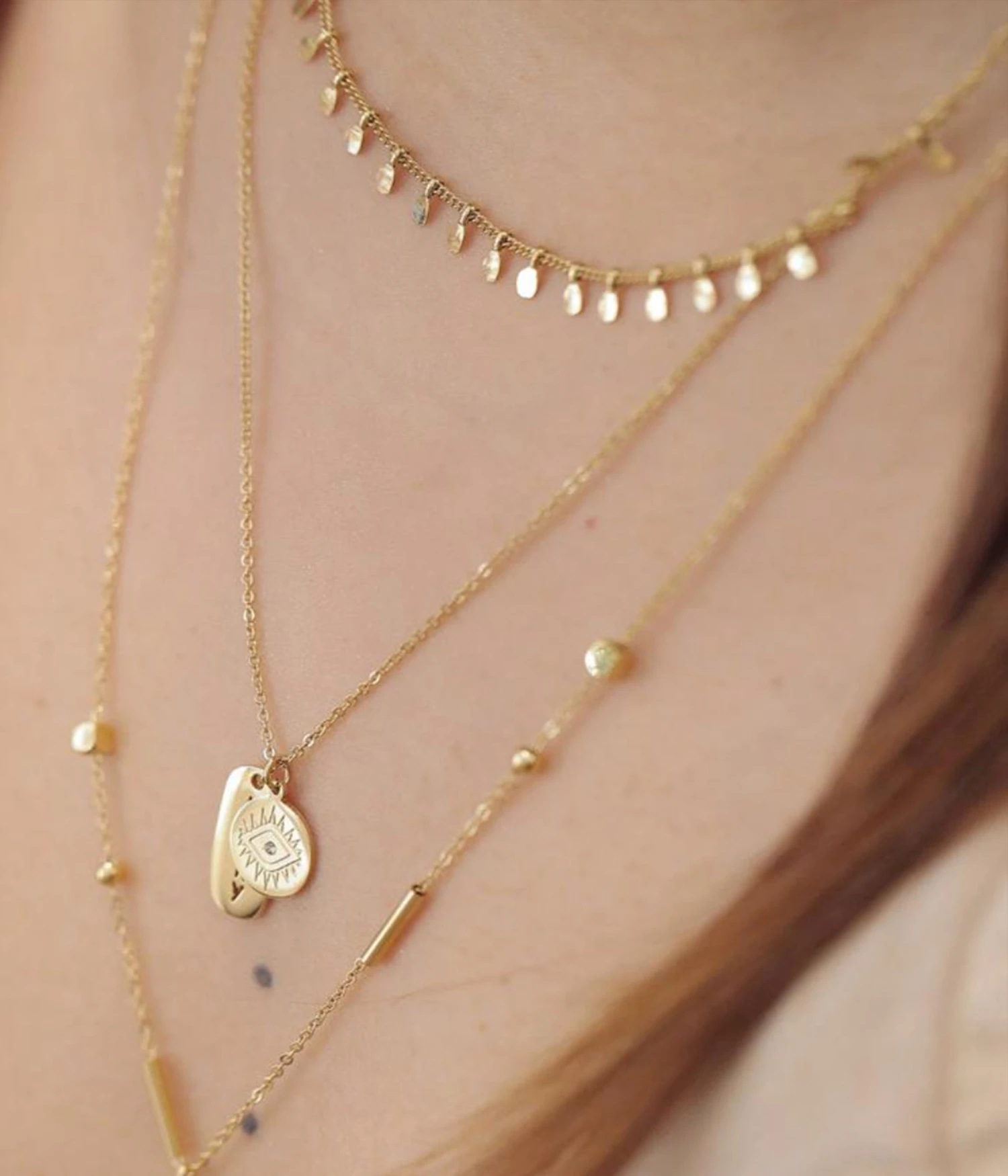 Collier Amulettes (Acier DorĂ©) â Image 2