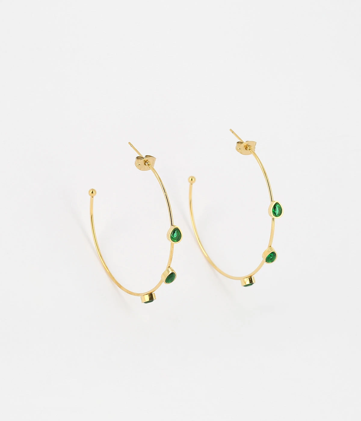 Boucles D'oreilles Créoles Carole (Acier Doré)