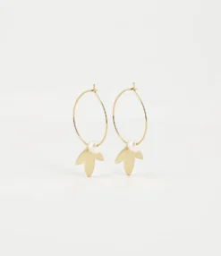 Boucles D'oreilles Betty Leaves (Acier Doré)