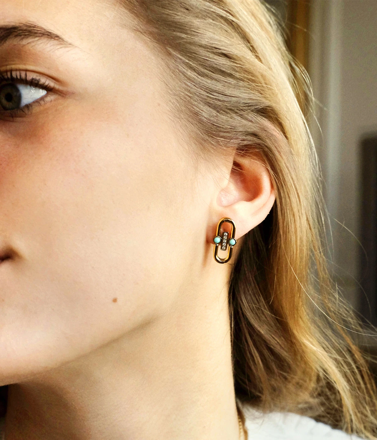 Boucles D'oreilles Délita (Acier Doré) – Image 3