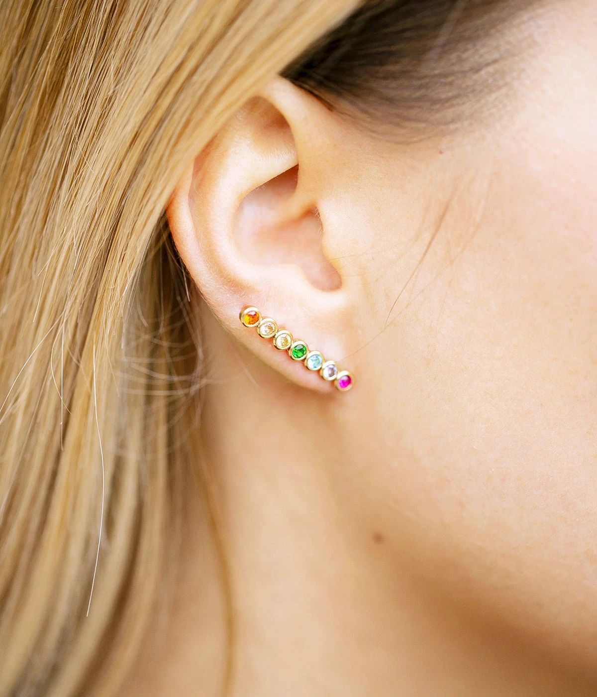 Boucles D'oreilles Rainbow (Acier DorĂ©) â Image 2