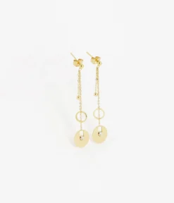 Boucles D'oreilles Ambre (Acier Doré)