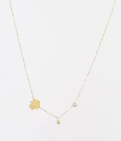 Collier Khamsa (Acier Doré)