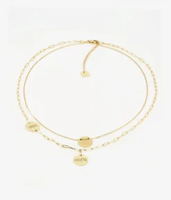 Collier Multi Charm Hope (Acier Doré)