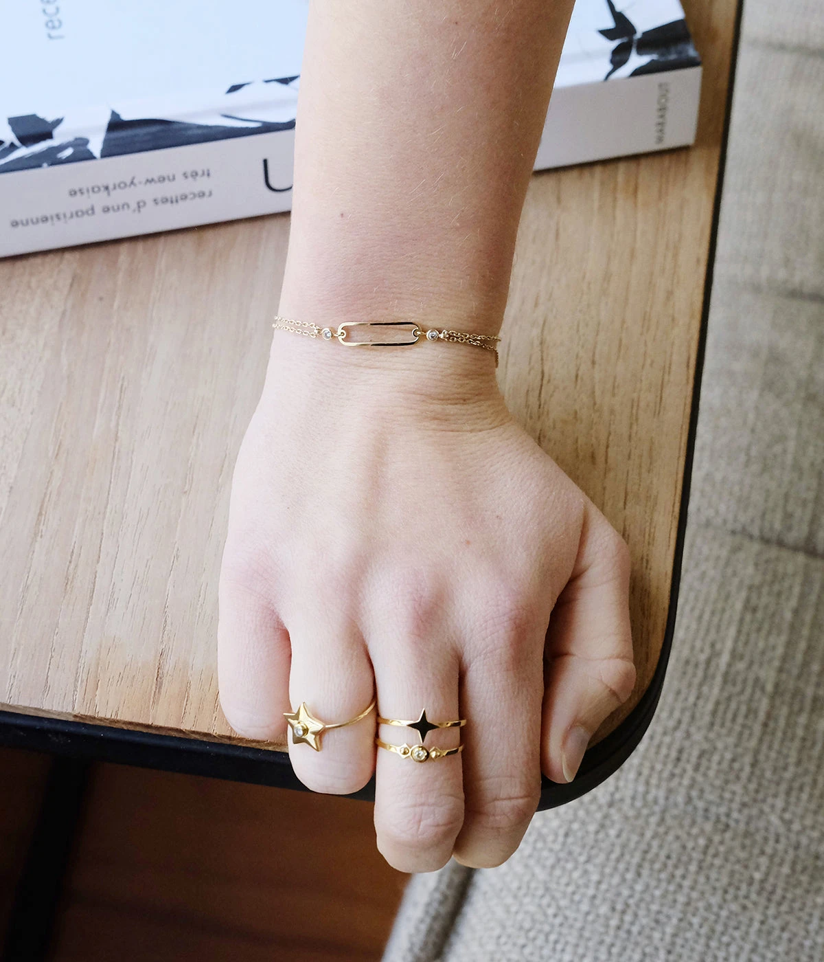 Bague Venus (Acier DorĂ©) â Image 4