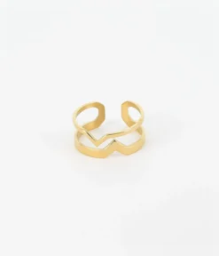 Bague Wave (Acier Doré)