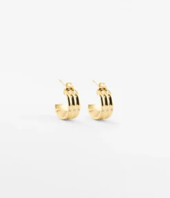 Boucles D'oreilles Damas (Acier Doré)