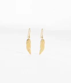 Boucles D'oreilles Feather (Acier Doré)