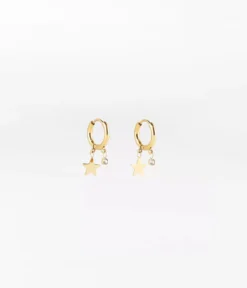 Boucles D'oreilles Lucky Star (Acier Doré)