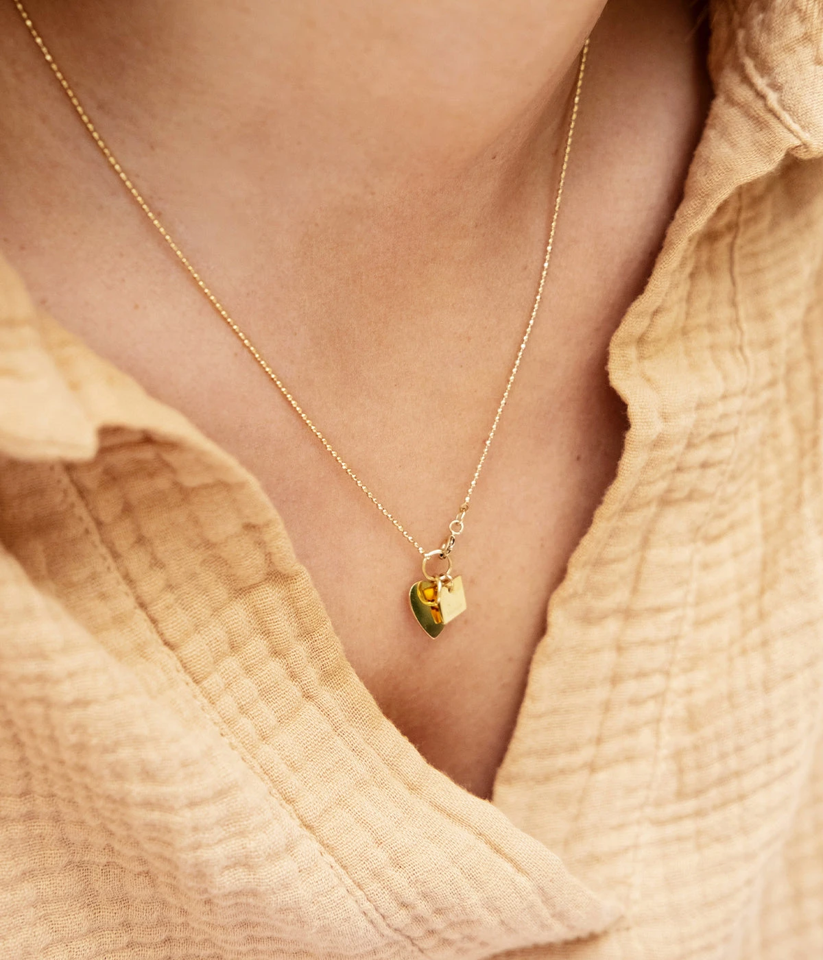 Collier Coeur (Acier DorĂ©) â Image 2